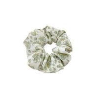 Coleteros Pelo Mujer De Tela 2pc Woman Small Fresh Fabric Flower Printing Elastics Hair Band Sweet Scrunchies Tie Ponytail Hold Accessories(Rose Green)