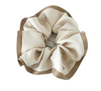 Coleteros Pelo Mujer De Tela 2pc Women Scrunchies Contrast Color Elastic Rubber Band Lady Hair Accessories Ties(Khaki)