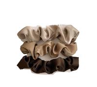 Coleteros Pelo Mujer De Tela 3/4/5 PCS Elastic Bands Elegant Solid Color Satin Pleated Scrunchies Woman Strong Ponytail Hair Ties Accessories(Color2-3PCS)