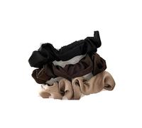 Coleteros Pelo Mujer De Tela 3/4/5 PCS Elastic Bands Elegant Solid Color Satin Pleated Scrunchies Woman Strong Ponytail Hair Ties Accessories(Color3-3PCS)