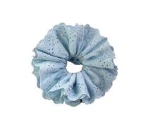 Coleteros Pelo Mujer De Tela 3pc Oversized Lace Scrunchies For Women Elastic Hair Bands Ponytail Holders Tie Solid Hoop Rubber Accessories(Blue)