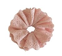 Coleteros Pelo Mujer De Tela 3pc Oversized Lace Scrunchies For Women Elastic Hair Bands Ponytail Holders Tie Solid Hoop Rubber Accessories(Pink)