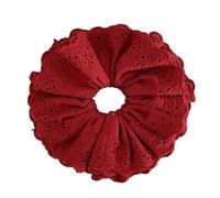 Coleteros Pelo Mujer De Tela 3pc Oversized Lace Scrunchies For Women Elastic Hair Bands Ponytail Holders Tie Solid Hoop Rubber Accessories(Red)