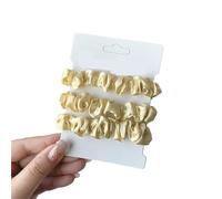 Coleteros Pelo Mujer De Tela 3pcs/set Woman Silk Hair Scrunchies Set Solid Colors Rubber Band Ponytail Holders Ties Women Accessories(Color 13)