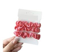 Coleteros Pelo Mujer De Tela 3pcs/set Woman Silk Hair Scrunchies Set Solid Colors Rubber Band Ponytail Holders Ties Women Accessories(Color 19)