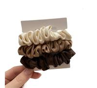 Coleteros Pelo Mujer De Tela 3pcs/set Woman Silk Hair Scrunchies Set Solid Colors Rubber Band Ponytail Holders Ties Women Accessories(Color 25)