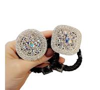 Coleteros Pelo para Cola de Caballo, 2 Uds. Lazos Para El Pelo Con Diamantes De Imitación De Cristal Ostentosos A La Moda, Bandas Para El Pelo, Cuerdas Elásticas Para El Pelo, Círculos Para El Pelo Go