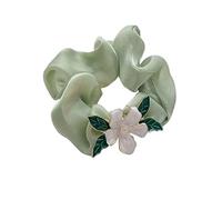 Coleteros Pelo para Cola de Caballo, 5 Uds. De Gomas Para El Pelo Con Flores, Bandas Elásticas Para El Pelo, Lazos Para El Pelo Hechos A Mano, Soporte Para Cola De Caballo Gomas de Pelo Mujer(Grün)