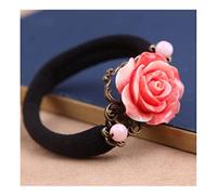 Coleteros Pelo para Cola de Caballo, Señoras Elegantes Rosas Chica Vintage Scrunchy Estilo De Pelo Decoración Cola De Caballo Patrón Anillo Cuerda Gomas de Pelo Mujer