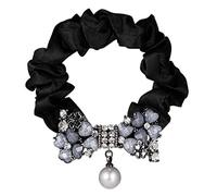 Coleteros Pelo para Cola de Caballo, Trébol Francés De Cuatro Hojas, Perla, Anillo Para El Cabello, Banda De Goma Para El Cabello, Tocado Para El Cabello En Espiral Gomas de Pelo Mujer