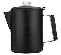 COLETTI Black Bozeman - Cafetera percolador para camping, estufa de café, percolador de café - El percolador más elegante de Estados Unidos - Acero inoxidable puro, sin aluminio ni plástico (9 tazas)