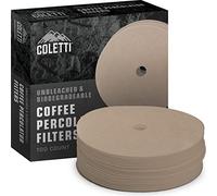 Coletti Bozeman Percolator Filtros de café 3.75in - 100 filtros de café de Disco para percoladores - De Primera Calidad (marrón - Papel, 3.75")
