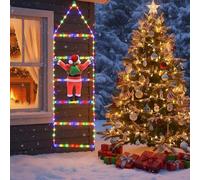 Colexy 1.2 m Guirnalda Luces de Navidad Escalera con Papá Noel, 8 Modos de Iluminación Luz LED Decoración Navidad para Árbol, Pared, Balcón, Fiestas Interior y Exterior