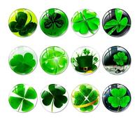 Colexy 12 Piezas Imanes de Nevera, 25mm Imanes Pizarra Mgnetica Imanes Potentes Redondos Magnets, Imanes Pequeños Decorativos de Trébol Verde para Nevera, Pizarra Blanca, Cocina, Oficina y Escuela