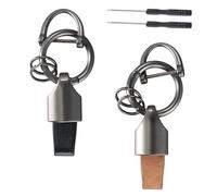 Colexy 2 Clips para Llavero de Coche, Llavero de Cuero, Anillos para Llaves de Coche, Hebilla de Aleación de Zinc, Llaveros Multifuncional para Hombres y Mujeres