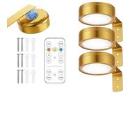 Colexy 3Pcs Luces Para Cuadros con Mando, Luces Inalámbricas para Cuadros Recargables, Luz Pintura LED Magnético, Brillo Ajustable Y Temporizador, 3 Temperaturas de Color para Vitrina Cuadros Armario