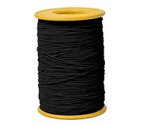 Colexy Cordón de Nailon Trenzado de 0.5 mm* 380m, Hilo de Poliéster, Cuerda Encerado Redondo, Hilo Elástico de Coser para DIY Coser Puntada de Cuero artesanía Pulsera (Negro)