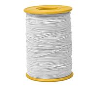 Colexy Cordón de Nailon Trenzado de 0.5 mm* 380m, Hilo de Poliéster, Cuerda Encerado Redondo, Hilo Elástico de Coser para DIY Coser Puntada de Cuero artesanía Pulsera (Blanco)