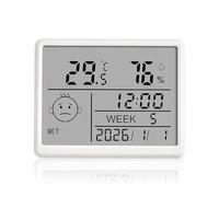 Colexy Despertador Digital, Pequeña Pantalla LCD con Fecha, Día de la Semana, Temperatura y Humedad, 12/24H & ℃/℉, Magnético, Reloj Despertador a Pilas para Hogar, Oficina, Escuela y Viajes