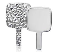 Colexy Espejo de Mano con Mango Cómodo, Espejo de Tocador Portátil, Espejo de Mano de Maquillaje Profesional para Peluquería, Maquillaje, Hogar y Viajes (Plateado)