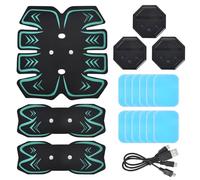 Colexy Estimulador Muscular EMS, Electroestimulador Muscular Abdominales, 10 Modos y 20 Intensidades, 12 PCS Almohadillas de Gel de Repuesto, Entrenador Muscular para Abdomen, Brazo, Pierna