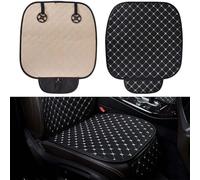Colexy Fundas universales para asientos delanteros, cojines de cuero suave con patrón de rombos, antideslizantes, transpirables, para la mayoría de los coches (blanco y negro)