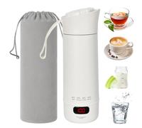 Colexy Hervidor Eléctrico de Viaje 400 ml, Mini Hervidor de Agua Portátil con Control de Temperatura, Tetera Eléctrica de Acero Inoxidable 304, para Té, Café y Agua Caliente, Apagado Automático