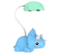 Colexy Lámpara de Escritorio Niño, Flexo Led Escritorio Niño con Brazo Flexible, Lampara de Mesa Recargable, Luz Estudio, Lampara Lectura para Niños, Lampara Noche Niñas, Triceratops (Azul)