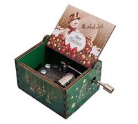 Colexy Mini Caja de Música de Madera Cajas de Música de Manivela Pure Hand-Classical Music Box Antigua Artesanía de Decoración del hogar para Regalos para Halloween Cumpleaños y Navidad (C)