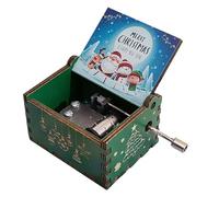 Colexy Mini Caja de Música de Madera Cajas de Música de Manivela Pure Hand-Classical Music Box Antigua Artesanía de Decoración del hogar para Regalos para Halloween Cumpleaños y Navidad (D)