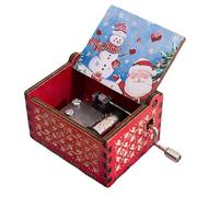 Colexy Mini Caja de Música de Madera Cajas de Música de Manivela Pure Hand-Classical Music Box Antigua Artesanía de Decoración del hogar para Regalos para Halloween Cumpleaños y Navidad (F)