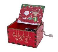 Colexy Mini Caja de Música de Madera Cajas de Música de Manivela Pure Hand-Classical Music Box Antigua Artesanía de Decoración del hogar para Regalos para Halloween Cumpleaños y Navidad (E)