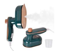 Colexy Plancha de Vapor de Viaje para Ropa, Mini Plancha Portátil a Mano, Vaporizador con Asa Giratoria 180° para Viaje, Hogar y Oficina, Calentamiento Rápido (Verde)