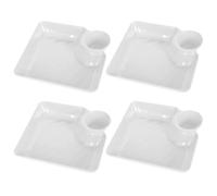 Colexy Platos Aperitivos, 4 Cuencos para Aperitivos Plato de Snacks de Plástico para Servir, Plato de Aperetivos, Bandejas de Servir para Patatas Fritas Salsas Verduras Dulces Aperitivos (B)