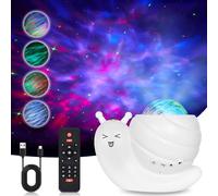 Colexy Proyector de cielo estrellado LED, proyector de luces boreal caracoles luz nocturna cielo estrellado lámpara con mando a distancia Bluetooth brillo ajustable habitación infantil techo proyector