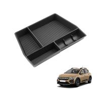 Coleya Caja de Almacenamiento para Consola Central Compatible con Dacia Sandero 3/Stepway 3/Jogger 2021-2025, Bandeja de Reposabrazos, Organizador de Consola Central con Alfombrilla Negro