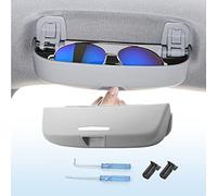 Coleya Estuches de Gafas para Coche Compatible con Audi A3 A4 A5 A6 Q3 Q5 Q7, Soporte para Gafas de Sol, Caja de Gafas para A3 8V 8Y A4 B8 B9 A5 8T F5 A6 C7 C8 Q3 8U F3 Q5 8R FY Q7 (Gris)