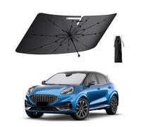 Coleya Parasol Paraguas para Coche Compatible con Ford Puma 2020-2025, Accesorios Ford Puma Parasol para Parabrisas Delantero de Coche, Protección Solar, Protección UV, Plegable