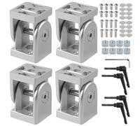 COLFULINE 4PCS Conector de Articulación Perfil de Aluminio 40x40 Ranura 8, Conector de ángulo Ajustable Aleación de Zinc, Bisagra Flexible 180 ° Rotación, con Palanca de Sujeción