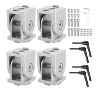 COLFULINE 4PCS Conector de Articulación, Perfil de Aluminio de Articulación 20x20 Ranura 6, Conector de Ángulo Ajustable de Aleación de Zinc, Bisagra Flexible 180 °,con Palanca de Sujeción