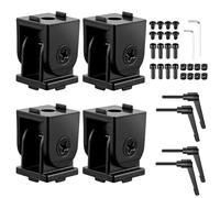 COLFULINE 4PCS Conector de Articulación, Perfil de Aluminio de Articulación 20x20 Ranura 6, Conector de Ángulo Ajustable de Aleación de Zinc, Bisagra Flexible 180 °,con Palanca de Sujeción Negro