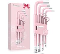 COLFULINE Juego de 9PCS Llaves Allen de Bonito Rosa, Llave Alen Hexagonales Profesionales, Tamaños de 1,5 a 10 mm, para Montaje de Muebles, Coche, para Una Chica Motera