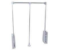 Emuca - Barra de armario abatible, perchero basculante, colgador abatible para armario, anchura regulable 830-1150mm, acabado cromado