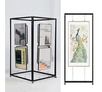 Colgador Cuadros Estantería De Exhibición Plegable Móvil, Soportes Plegables Para Carteles De Caligrafía, Tablero De Exhibición, Mamparas De Publicidad(5pcs,120x250cm/47.2x98.4in)