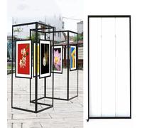 Colgador Cuadros Expositor Publicitario, Estante Plegable Con Riel Para Galería, Panel De Exhibición Independiente, Soporte Metálico Para Trabajos Publicitarios(3pcs,100x220cm/39.4x86.6in)