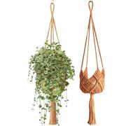 Colgador de, 2 cestas Colgantes para Plantas, Cesta Bohemia de Moda para Interiores y Exteriores, decoración del hogar