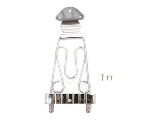 Colgador de 6 cuerdas con ajuste de altura, colgador de puente para guitarra, diseño de marco abierto para guitarra jazz archtop y bajo, incluye tornillos de montaje (Plata)