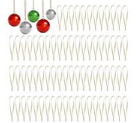 Colgador de Adornos Navideños, 200 Piezas Cuerda para Colgar Adornos, Bolas Navidad Cuerda, para Decoración Colgante de árbol de Navidad, Colgar Etiquetas Cadena Cuerd (Oro)
