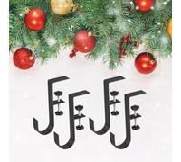 Colgador de calcetines de chimenea y guirnalda con ajuste ajustable para mantel, diseño de hierro fuerte que sostiene decoraciones navideñas y organiza artículos diarios (negro 4 unidades solamente)