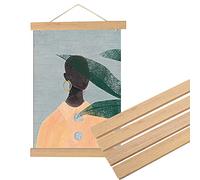 Colgador de Cartel Magnético Marco de Foto Colgante, Colgadores para Cuadros de Madera Blanca Natural DIY Obra de Arte para La Decoración del Hogar, Longitud 21 cm, 30 cm, 40 cm, 50 cm (50cm)
